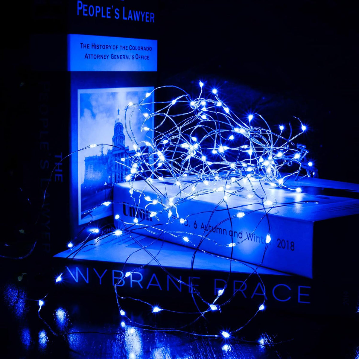 Cwylod - Led koperdraad Lichtsnoer - Waterdicht - LED Lichtsnoer - Werkt op Batterijen - DIY Bruiloft Feest Kerstdecoratie - 3V - 5m - Blauw - QUORE