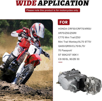 125cc engine 4-stroke engine 4-speed manual clutch motor pitbike engine CDI cylinder 125cc engine Dirt Bike Engine Kickstarter 125cc engine 9.0:1 compression ratio & PZ16J carburetor - QUORE