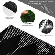 Buiten Vloerkleed - Buitenkleden - Buitentapijt - Opvouwbaar - UV-bestendig - Waterdicht - Buitenmatten - voor Buiten - Balkon - Strand - Picknick -Terras - Rechthoekig - 180 x 270 cm - Zwart