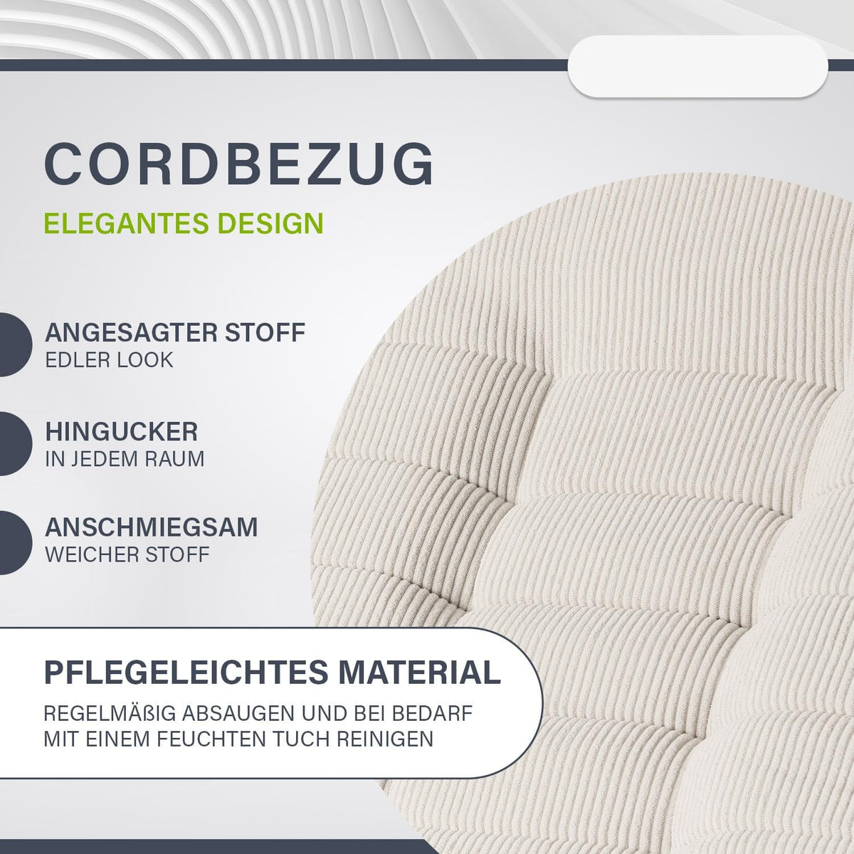 Relaxstoel – Fauteuil – Lounge Stoel – Zitzak – Leunstoel – Beige – Ergonomisch Design – 360° Draaibaar & Inklapbaar