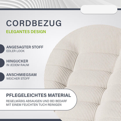 Relaxstoel – Fauteuil – Lounge Stoel – Zitzak – Leunstoel – Beige – Ergonomisch Design – 360° Draaibaar & Inklapbaar