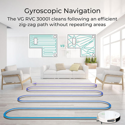 Venga! Robotstofzuiger met Dweil, Gyroscoopnavigatie en App, Wit, VG RVC 3001 WH