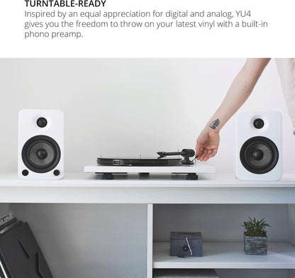 Kanto YU4MW luidsprekers met Bluetooth-voeding - 140 watt - Phono-voorversterker (matwit)