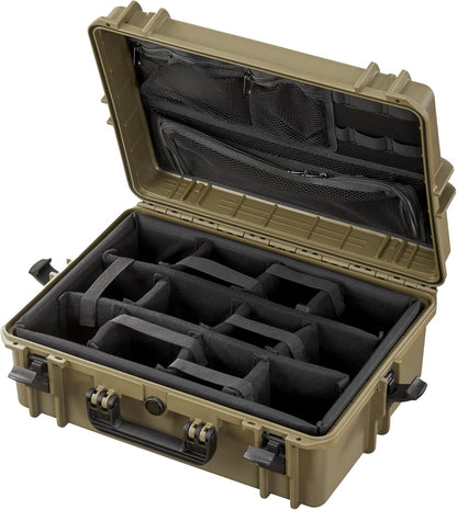 Max Cases - MAX505CAMORG met zachte scheidingswanden en organizer tas - Groen - INT. 500x350x194