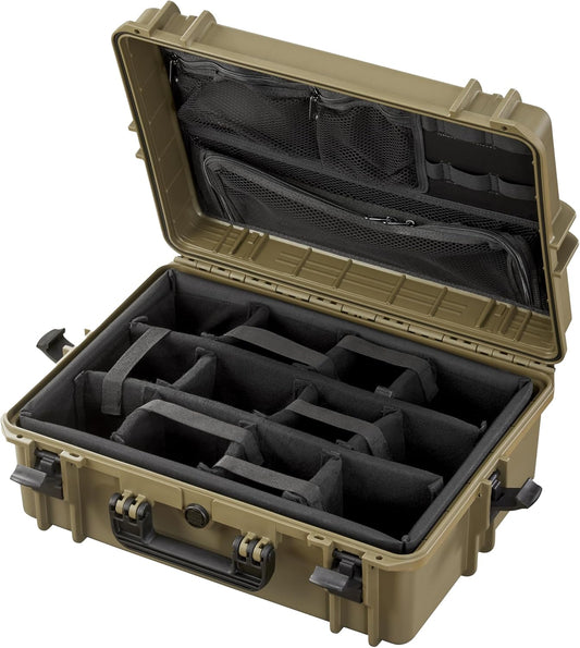 Max Cases - MAX505CAMORG met zachte scheidingswanden en organizer tas - Groen - INT. 500x350x194