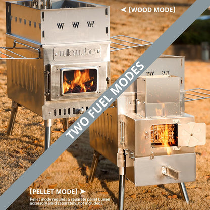 WillowyBe Outdoor Sauna Hete Tentkachel, Raketkachelverwarmer, Draagbare Houtkachel voor Droge Sauna, Koken voor Echtgenoot en Vrienden