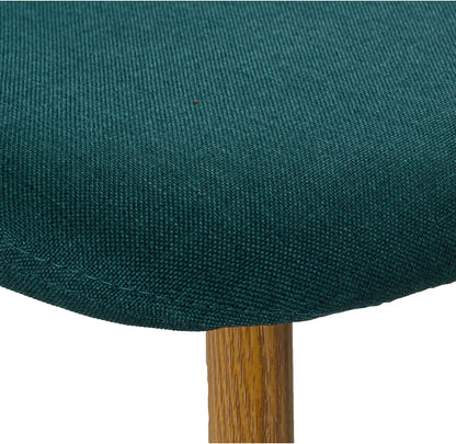DRW Set van 4 stoelen en poten van metaal, houtlook, groen en hout, 44 x 52 x 87 cm, zitvlak 49 cm
