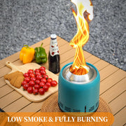 Vuurschaal - Vuurkorf - Vuurplaats - Tafelvuur - Tafelblad - Draagbaar - Pellet - Wood - Brandstof - Lichte - Duurzame - Marshmallow-roosterstokjes - met Draagtas - voor Buiten - Camping - Vis - Wandelen - RVS - 16.3 x 23.2 cm - Blauw
