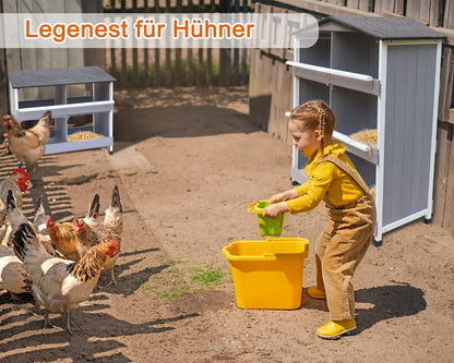 Sleeping nest for chickens, with sloping base, with ventilation holes, easy cleaning, 6 compartments, L x W x H 79 x 52 x 43.5 cm, storage room - QUORE