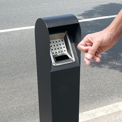 1,2 m vrijstaande vuilnisemmer voor buiten, van roestvrij staal, verticale vrijstaande vuilnisemmer met sleutel, afvalcontainer voor binnen en buiten, pub, hotel, restaurant, tuin