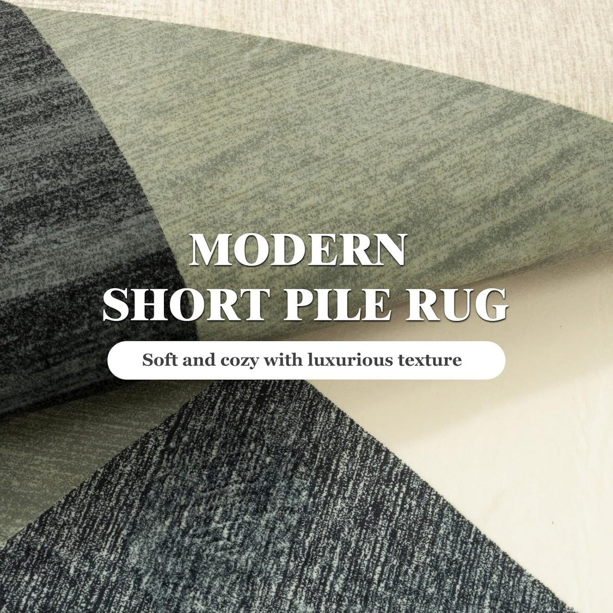 HOMFINE wasbare woonkamer korte flens tapijt-fluffy niet-slip modern tapijt, slaapkamer en eetkamer, zacht sponsmateriaal, ultrasoft en duurzaam, geometrisch abstract patroon, 160x230 cm Groen