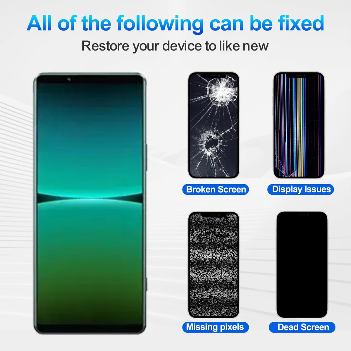 Duotipa Nieuw 6,1 inch TFT-display, compatibel met Sony Xperia 5 IV, alle modellen, lcd-display, touchscreen, digitizer, montage met reparatieset