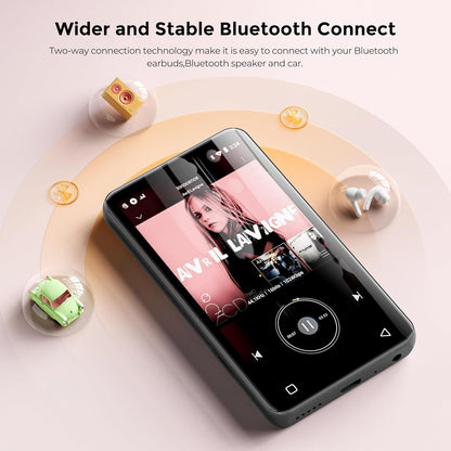 Innioasis 160GB MP3 Player with Bluetooth and WiFi, Android Music Player with Spotify, Amazon Music, Pandora, APP Store, 4 Inch Full Touch Screen MP3 Player with Audible, Libby, Audiobook (Black_Red) - QUORE