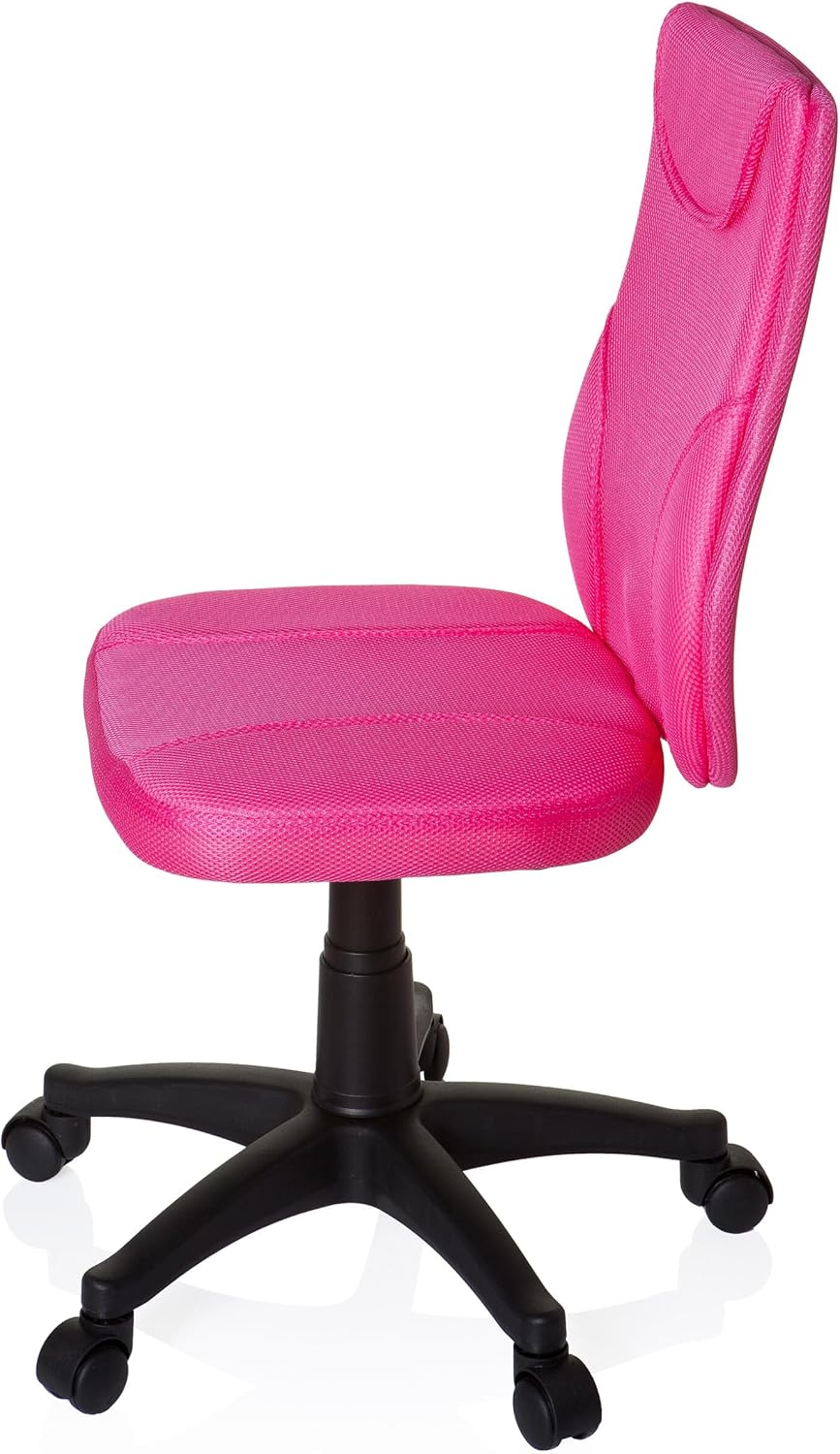 hjh OFFICE 670410 kinderbureaustoel KIDDY BASE netstof roze draaistoel ergonomisch in hoogte verstelbaar