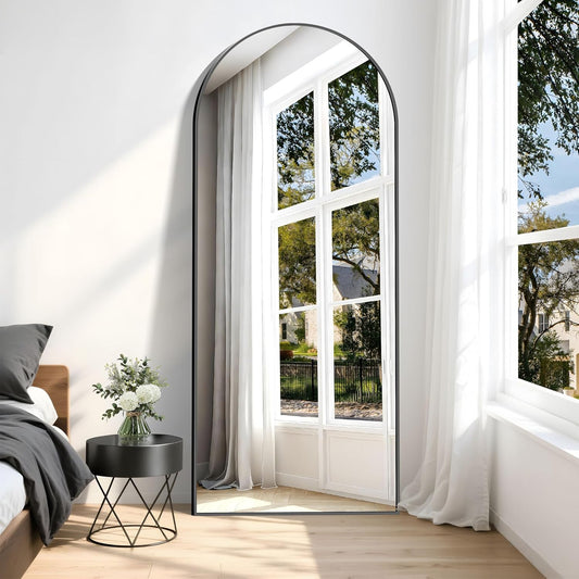 Staande Spiegel – Boogspiegel – Full Body Spiegel – Vloerspiegel – Wandspiegel – 179 x 65 cm – Aluminium Frame – Explosiebestendig Glas