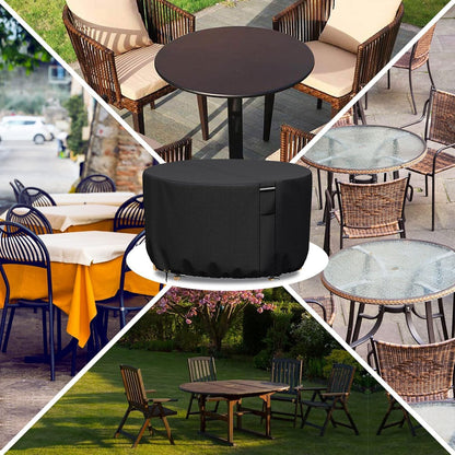 RICHIE Tuinmeubelhoes Waterdicht Tuin Outdoor Tafelhoes 300x90cm, Zware 600D Oxford PVC Ademende Coating voor Meubelsets Patio Tafelhoes Zwart