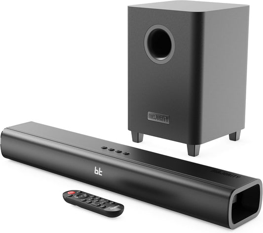 MAJORITY Naga 60 Plus Soundbar voor tv-toestellen, 300 W, 2.1 soundbar met subwoofer, HMDI ARC, geluidssysteem, wandmonteerbaar geluidssysteem, inclusief afstandsbediening