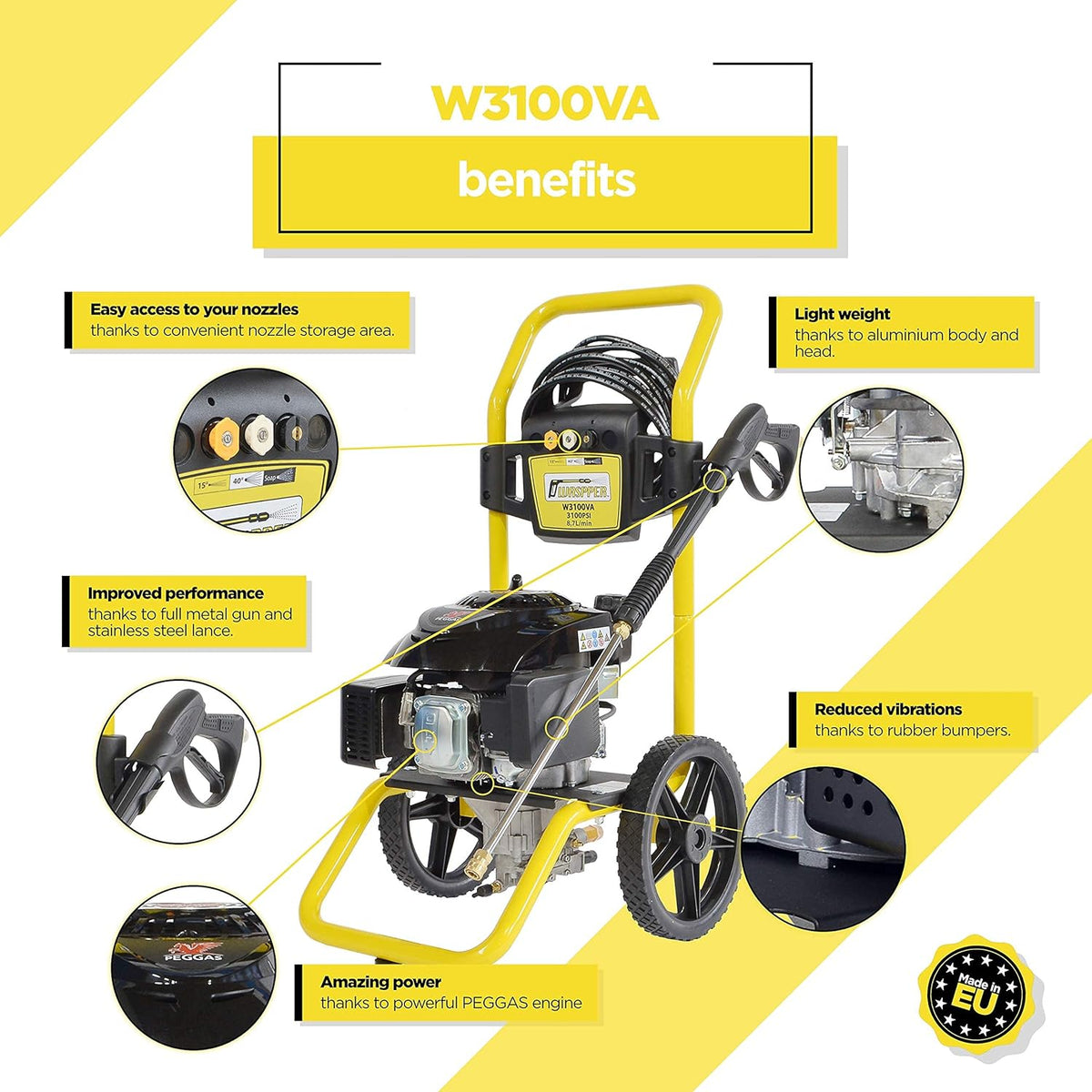 Hogedrukreiniger Benzine – Drukspuit – Karcher Alternatief – Benzine Pressure Washer – Benzine Reingier – 213 Bar – 173cc Motor