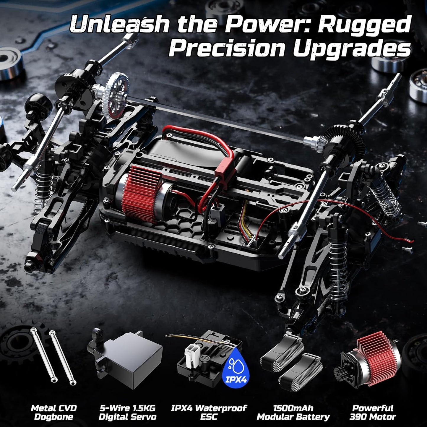 Afstandsbedieningsauto – RC-auto – Op Afstand Bestuurbare Auto – Monstertruck – Off-Road Truck – 30 Km/U – 4WD Met 2 Accu's