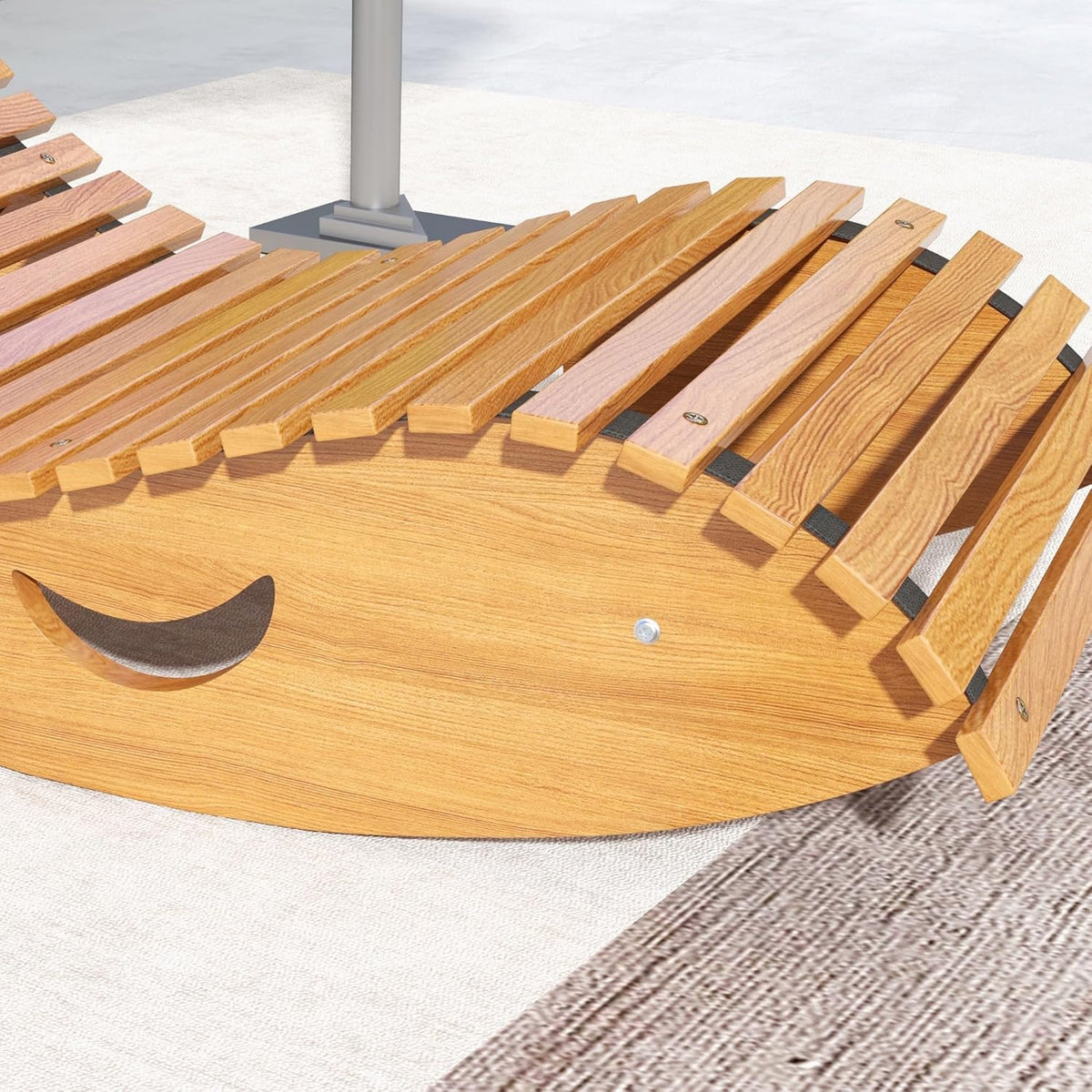 Schommelstoel – Schaukelliege – Tuinstoel – Relaxfauteuil – Loungestoel – Ergonomisch S-vormig Ontwerp – Hoogwaardig Teakhout 130x60x60 cm