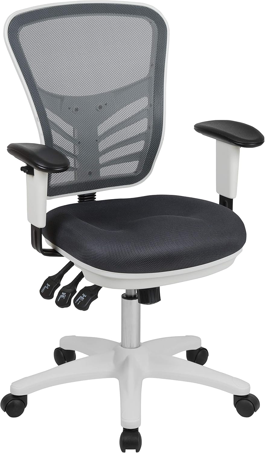 Flash Furniture Bureaustoel, schuimgaas, metaal, kunststof, hout, zwart, 68,58 x 64,77 x 112,4 cm