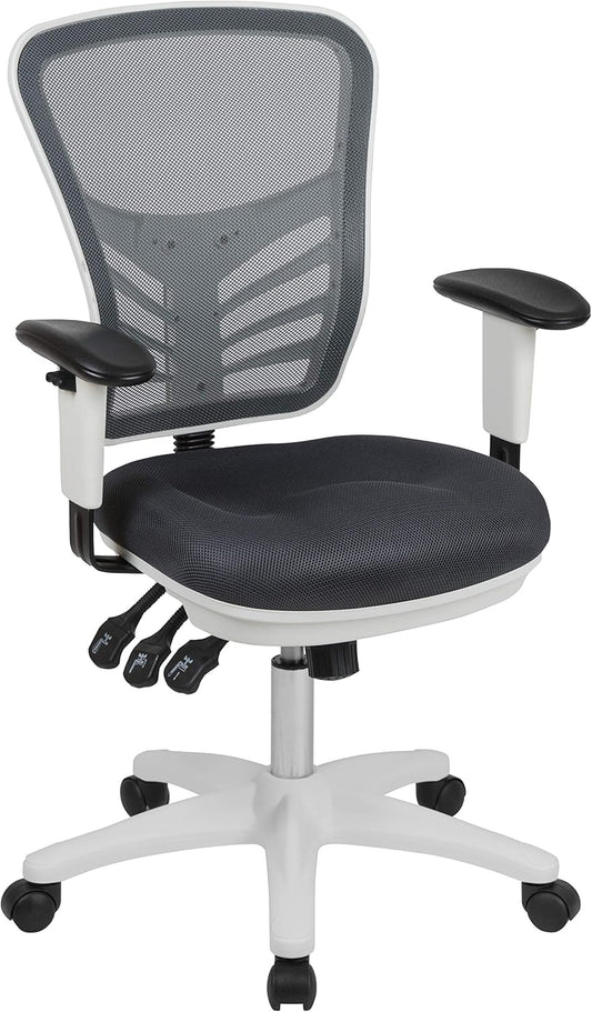 Flash Furniture Bureaustoel, schuimgaas, metaal, kunststof, hout, zwart, 68,58 x 64,77 x 112,4 cm
