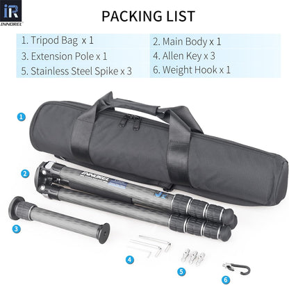 Koolstofvezel Statief – Camerastatief – Fotostatief – Reisstatief – DSLR Statief – Zonder Statiefkop – 25 Kg Draagkracht – Compact 51,5 Cm