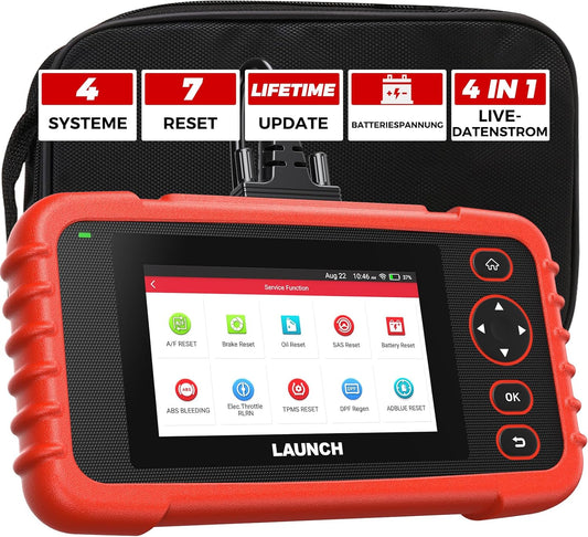 Launch CRP123X OBD2-autodiagnoseapparaat, professioneel diagnoseapparaat voor motortransmissie, ABS, SRS, met AutoVIN-service, wifi-updates, met SAS-kalibratie, gasklepreset, oliereset