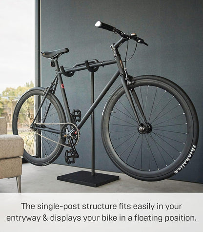 Yamazaki 1966 TOWER Bicycle Stand, black, Steel / Polypropylene / Silicone, 38 x 33 x 94 cm