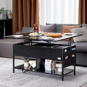 Koffietafel - Table - Coffe table - Living Room Table - Lift Top salontafel - tafel met extra opbergruimte - omklapbare salontafel voor de woonkamer - 39.4in - Zwart - 74.74lbs
