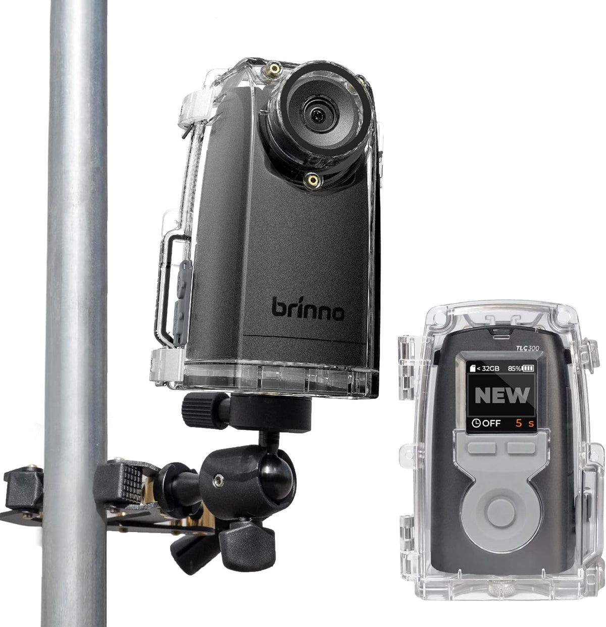 Brinno Time Lapse Camera BCC300-C Bundel, Timelapse Camera Outdoor Constructie, HDR FHD1080P Timelapse Camera met Muurbevestiging, LCD-scherm, Verlengde Batterijduur, Waterdichte Case en Clampod