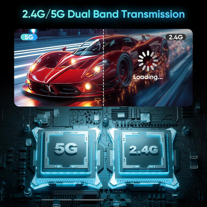 Draadloze HDMI-zender en 2 ontvangers, HDMI Wireless voor de overdracht van video's en audio van laptop/pc/camera naar 2 monitoren/projector/tv, 5G draadloze extender plug-and-play