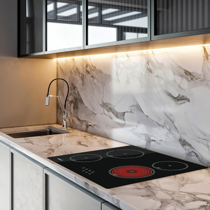 Keramische Kookplaat – Inductiekookplaat – Glaskeramische Kookplaat – Elektrische Kookplaat – Kookveld – 4 High Light Kookzones – 9 Vermogensniveaus tot 6 kW – Tactiele Touchbediening met Akoestische Waarschuwing – Breedte 59 cm