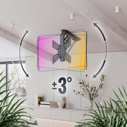 RICOO TV plafondhouder, elektrisch, inklapbaar, voor 23-55 inch, universele tv-beugel plafond SE0544, tv-houder, tv-lift, plafondhouder voor televisies tot 30 kg met max. VESA 400 x 400 mm