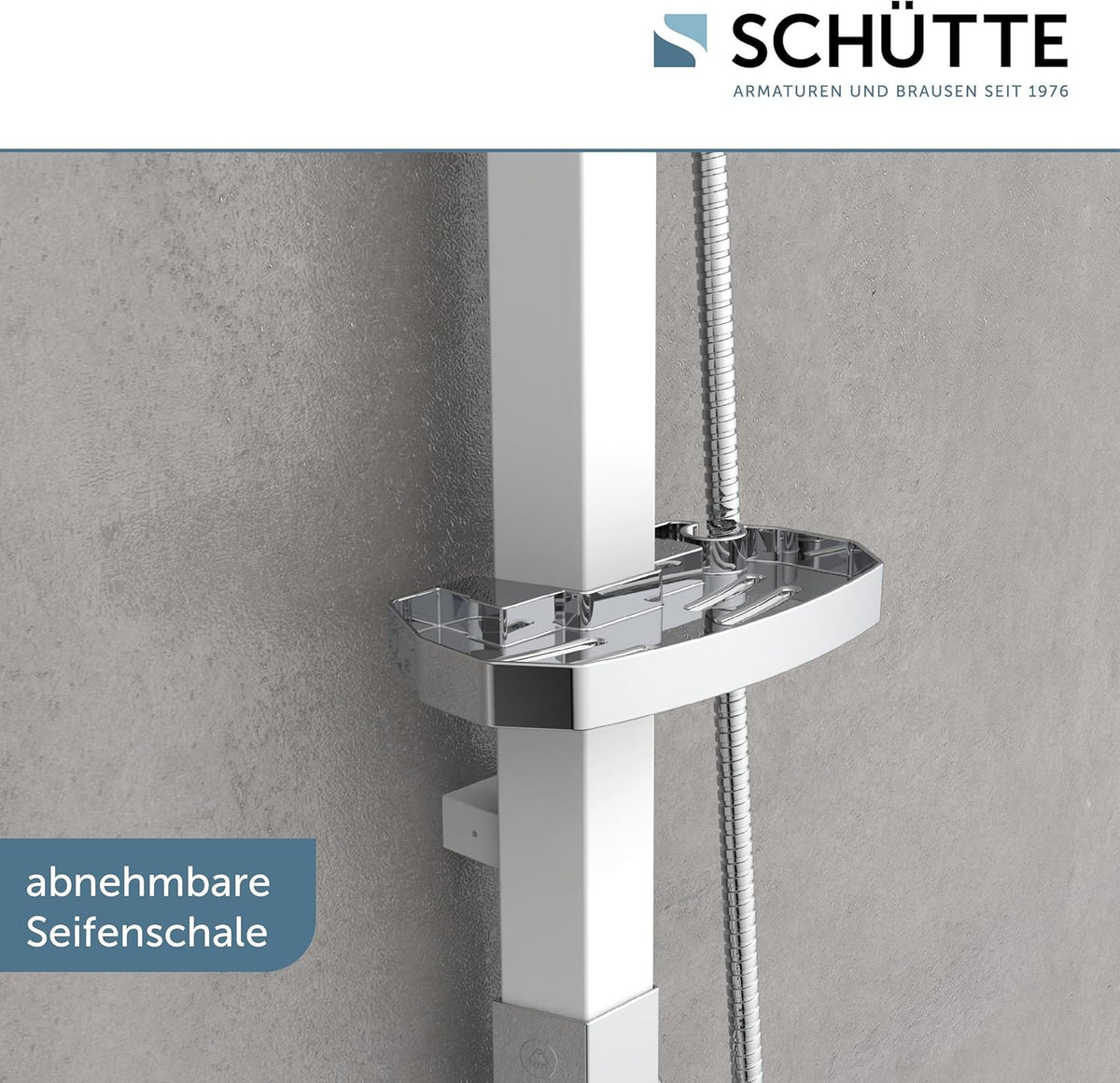 Hoga Schütte Madagaskar Douchesysteem, doucheset regendouche met hoofddouche en handdouche, doucheset voor hoofdhoofd, wit, één maat