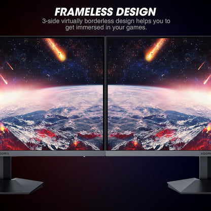KOORUI 27 inch Gaming Monitor, PC Screen 240Hz, FHD, 1ms, Adaptive Sync (1920 x 1080p, DCI-P3 90%, SRGB 100%, HDMI, DisplayPort, VESA 75x75) - QUORE