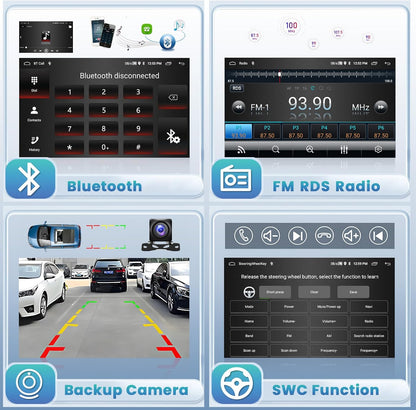 2G+64G Autoradio Android pour Peugeot 308 408 2007 2008 2009 2010 2011 2012-2015, Carplay Android Auto Sans Fil, 2 DIN Écran Tactile de 9" avec WiFi GPS FM/RDS BT SWC+Caméra de Recul+MIC