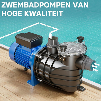 Poolpomp 22500 l/h 1500 W zwembadpomp filterpomp circulatiepomp pool