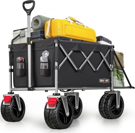 Opvouwbare wagenkar 200L – Bolderkar – Opvouwbare kar – Transportkar – Strandkar – 50% Extra Opbergruimte – 360° All-Terrain Wielen