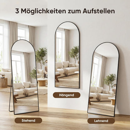 Staande Spiegel – Passpiegel – Vloerspiegel – Wandspiegel – Full Body Spiegel – 175x66 cm – Aluminium Frame – Onbreekbaar Glas