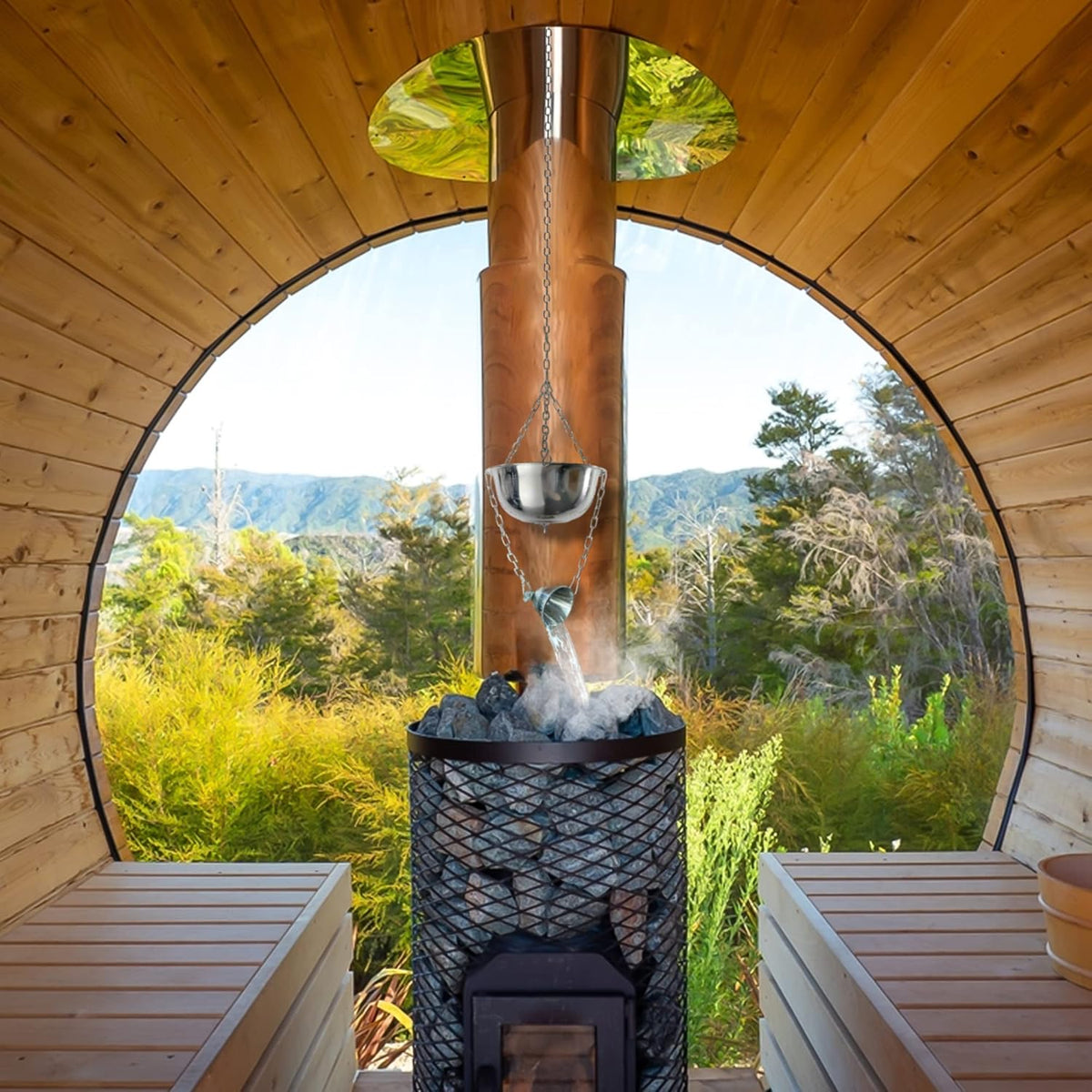 Originele Steam Butler Home - automatische opgiet voor de sauna/thuissauna/tuinsauna - materiaal: roestvrij staal - traploos instelbare intensiteit -