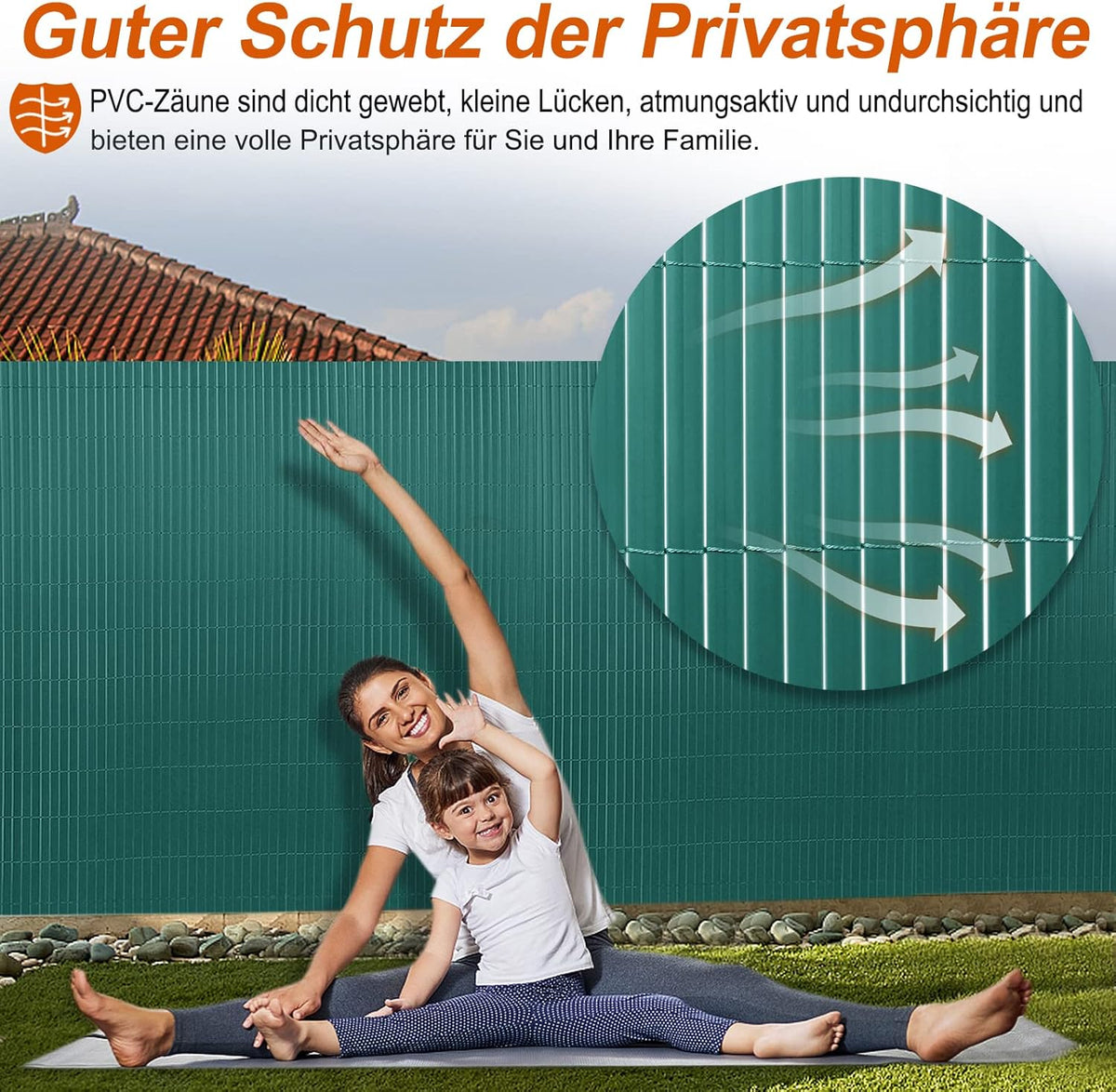 Balkonafscheiding – Balkon Scherm – Tuinscherm – Privacy Scherm – Balkonbespanning – Weerbestendig PVC – 9 x 1,8 m – Verstevigde Lamellen