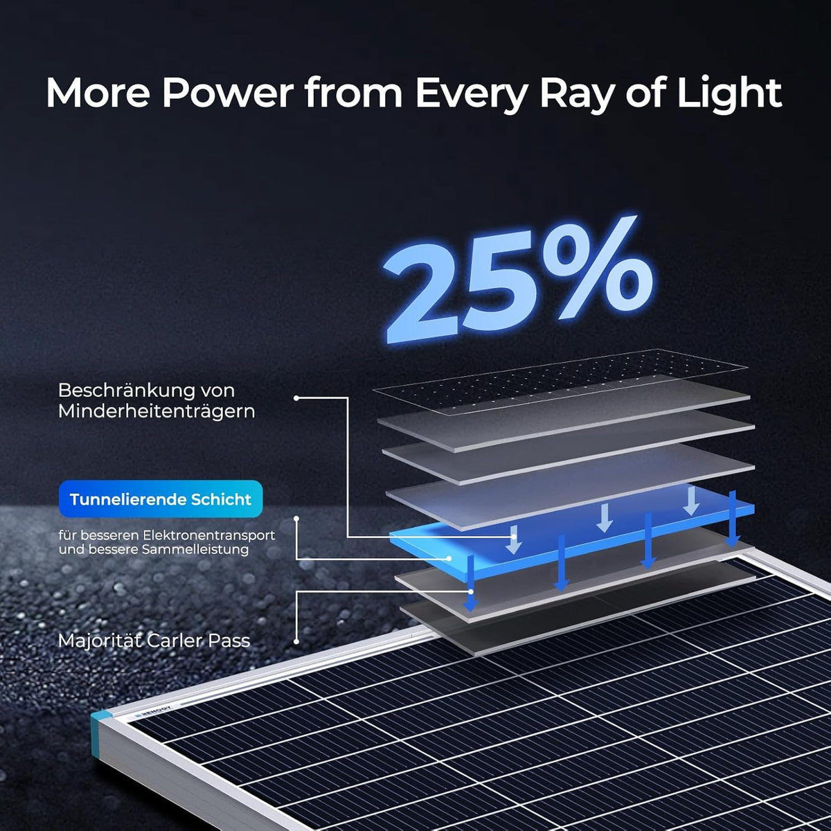 Renogy 16BB N-type 175 Watt 12V zonnepaneel 25% hoge efficiëntie, PV module oplader voor RV Marine Rooftop Farm batterij en andere off-grid toepassingen