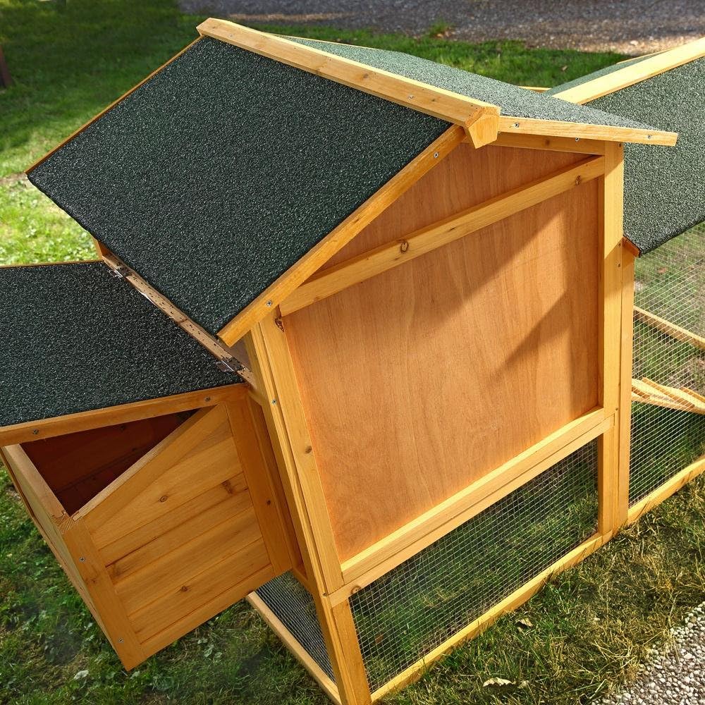 Melko Chicken Coop with Spout for 4-6 Chicken Coop 168 x 75 x 103 cm Chick Coop Chicken Aviary Including Nesting Box with Lid Holder, Weatherproof Impregnated - QUORE