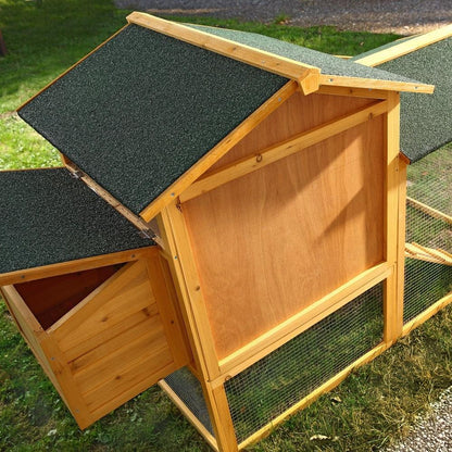 Melko Chicken Coop with Spout for 4-6 Chicken Coop 168 x 75 x 103 cm Chick Coop Chicken Aviary Including Nesting Box with Lid Holder, Weatherproof Impregnated - QUORE