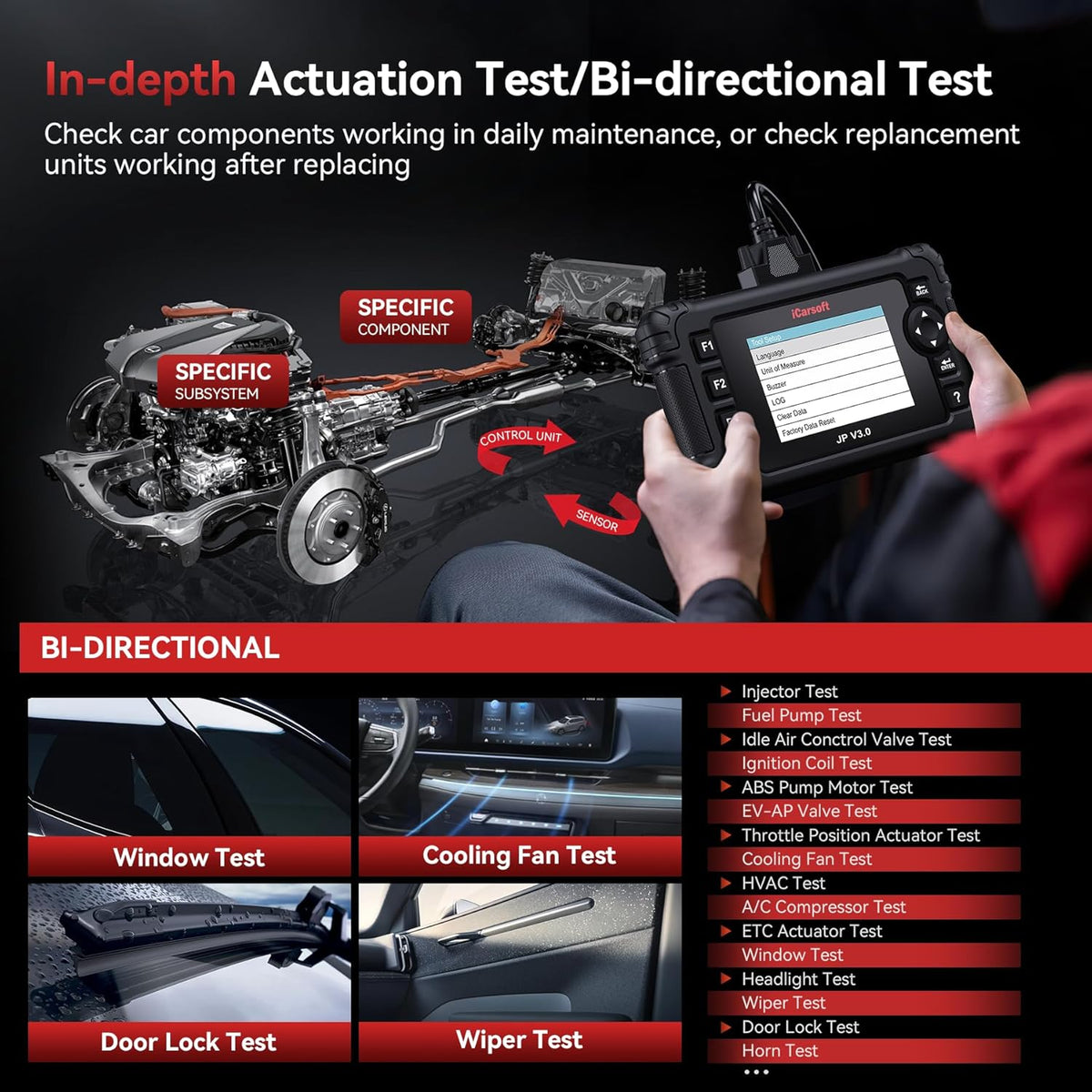 iCarsoft BMII Compatibel met BMW & Mini Smart Diagnostic Scanner Tool SRS ABS Remmotor Reset EBP SAS DPF