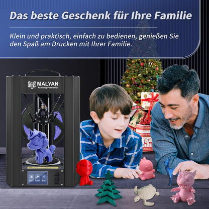 MALYAN M300 Mini Delta 3D-printer, kant-en-klaar gemonteerde FDM 3D-printer voor kinderen en beginners, microSD-kaart vooraf geïnstalleerd met printbare 3D-modellen, afdrukformaat 110 x 120 mm
