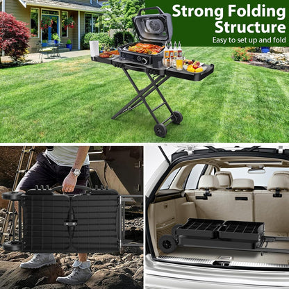 Denmay Grilltafelwagen voor Weber Q100 Q200 Q300-serie, Enders Urban, Nexgrill, Ninja Woodfire grill, pizzaoven, Solo Stove, Burnhard Wayne, grillstandaard met wielen voor de meeste draagbare