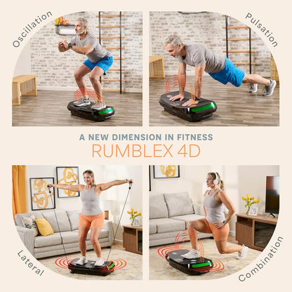 LifePro Trainingsapparaat met 3D-trilplatform, dubbele motor, recht trillingsplatform + 3D-beweging, trilmachine voor fitness, vetverlies en gewichtsverlies,