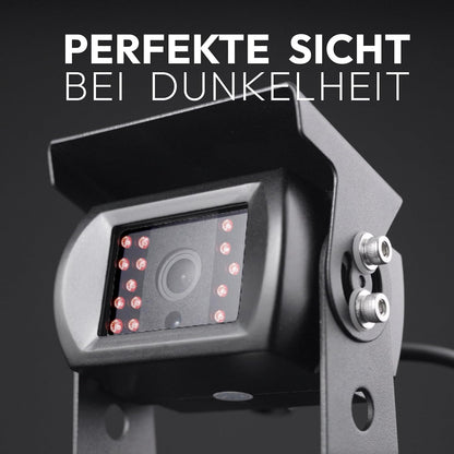 VSG24 24145 – 7" Draadloos PROFI Achteruitrijdsysteem voor RV & Truck, Camera Set, Afstandslijn Display, Nachtzicht, 120° Hoek, 12V, e-Approval, IP68